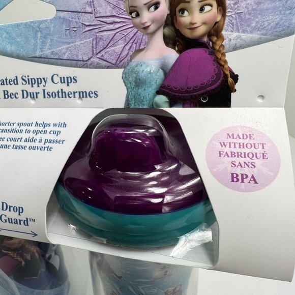 Disney Frozen Insulated Sippy Cups 9oz BPA Free Leak Proof Drop Guard Set Of 2 - Picture 12 of 12